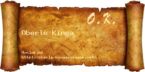 Oberle Kinga névjegykártya
